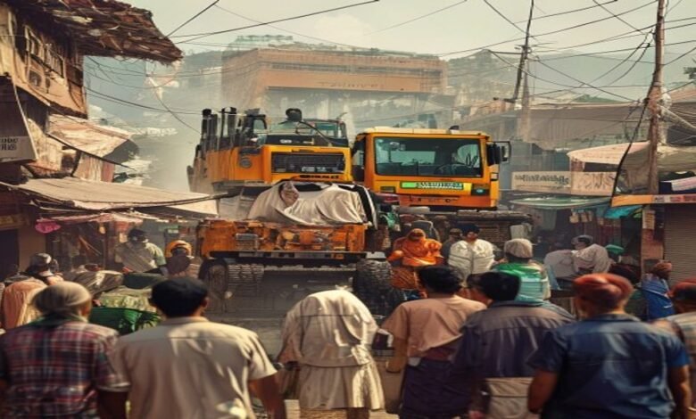मुजफ्फरपुर: अतिक्रमण हटाने पहुंची निगम टीम का व्यापारियों ने किया विरोध, पूर्व विधायक के हस्तक्षेप से टला विवाद